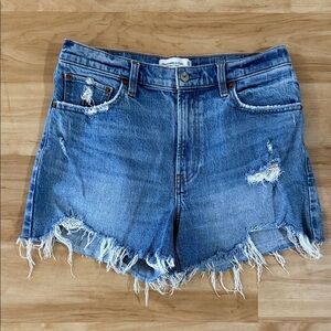 Abercrombie & Fitch Frayed Blue Jean Shorts